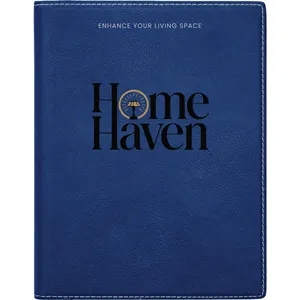 7" x 9" Leatherette Blue/Silver Portfolio