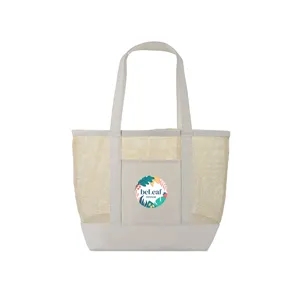Canvas Mesh Tote | https://www.bestnamebadges.com