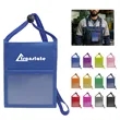 Double Clear Window Neck Wallet Pouch W/ Zipper Pocket | https://www.bestnamebadges.com