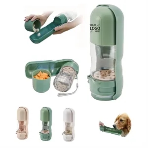 2 in 1 Foldable Walking Dog Water Bottle With Food Container