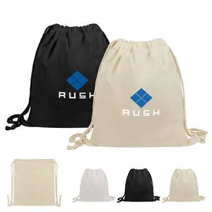 Reusable Cotton Canvas Drawstring Backpack 11.8"x13.8"
