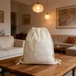 Reusable Cotton Canvas Drawstring Backpack 11.8"x13.8" | https://www.bestnamebadges.com