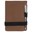 Dark Brown Leatherette Mini Notepad with Pen | https://www.bestnamebadges.com