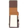 Dark Brown Leatherette Mini Notepad with Pen | https://www.bestnamebadges.com