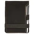 Black & Gold Leatherette Mini Notepad with Pen | https://www.bestnamebadges.com
