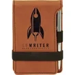 Rawhide Leatherette Mini Notepad with Pen | https://www.bestnamebadges.com
