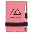 Pink Leatherette Mini Notepad with Pen | https://www.bestnamebadges.com