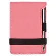 Pink Leatherette Mini Notepad with Pen | https://www.bestnamebadges.com