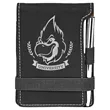 Black & Silver Leatherette Mini Notepad with Pen | https://www.bestnamebadges.com