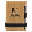 Bamboo Leatherette Mini Notepad with Pen | https://www.bestnamebadges.com