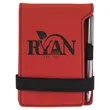 Red Leatherette Mini Notepad with Pen | https://www.bestnamebadges.com