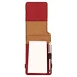 Red Leatherette Mini Notepad with Pen | https://www.bestnamebadges.com