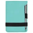 Teal Leatherette Mini Notepad with Pen | https://www.bestnamebadges.com