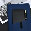 PU Leather Notebook with Pen Slot and Custom Logo | https://www.bestnamebadges.com