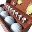 Luxury Leatherette Golf Gift Set With Balls Divot Tool | https://www.bestnamebadges.com