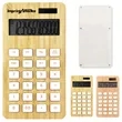 Eco-Friendly Bamboo Calculator with Custom Logo | https://www.bestnamebadges.com