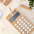 Eco-Friendly Bamboo Calculator with Custom Logo | https://www.bestnamebadges.com