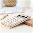 Eco-Friendly Bamboo Calculator with Custom Logo | https://www.bestnamebadges.com