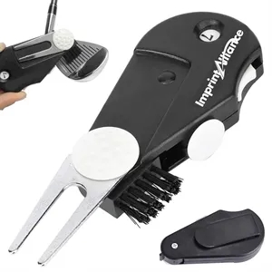 3-in-1 Foldable Golf Divot Tool Brush Score Counter