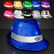 Shiny Colorful Fedora Hats with White Bands | https://www.bestnamebadges.com
