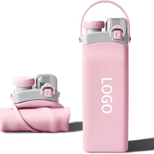 20 OZ Silicone Collapsible Water Bottle with Straw