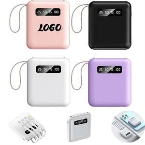 10000mAh Fast Charging Power Bank With Built-In 5  Cables