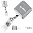 Square Chrome Plated Retractable Badge Reel | https://www.bestnamebadges.com