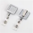 Square Chrome Plated Retractable Badge Reel | https://www.bestnamebadges.com