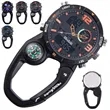 Dual Movement Outdoor Carabiner Clip Watch with Compass | https://www.bestnamebadges.com
