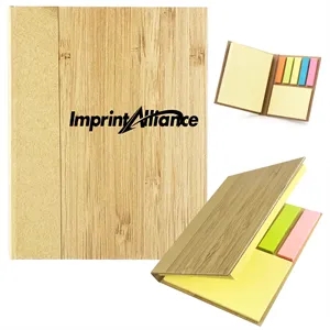 Bamboo Cover Sticky Note Pad Set