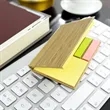 Bamboo Cover Sticky Note Pad Set | https://www.bestnamebadges.com