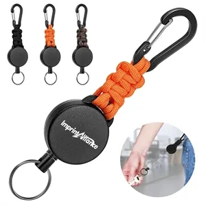 Retractable Keychain Carabiner Badge Holder