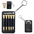Portable PU Leather Golf Tee Holder Keyring Set | https://www.bestnamebadges.com