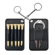 Portable PU Leather Golf Tee Holder Keyring Set | https://www.bestnamebadges.com