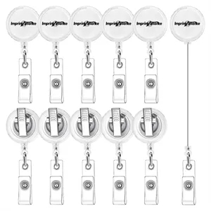 Retractable Transparent Badge Reel With Rotating Clip