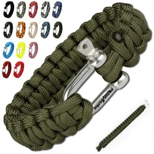 Dual Color Paracord Survival Bracelet with Alloy Clasp