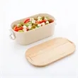 Eco-Friendly Wheat Straw Bento Lunch Box Set w/ Lid & Cup | https://www.bestnamebadges.com