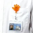 Hand Shaped Retractable Badge Reel With Alligator Clip | https://www.bestnamebadges.com