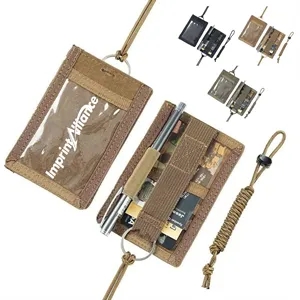 Tactical Nylon ID Badge Holder Wallet With Lanyard