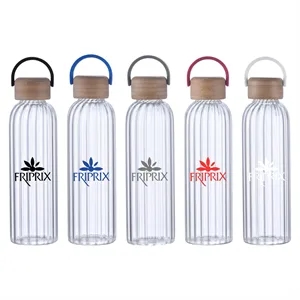 Single Wall Glass Bottle with Bamboo Lid