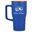 Ceramic Mug with Wood Lid | https://www.bestnamebadges.com