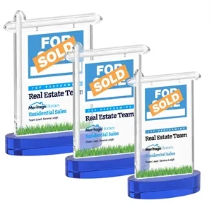 Real Estate VividPrint™ Award on Alberton Base - Blue