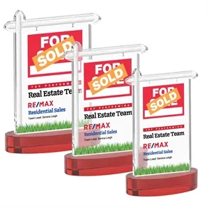 Real Estate VividPrint™ Award on Alberton Base - Red