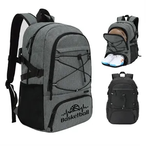 Durable Basketball Daily Backpack W/Ball & Shoes Compartment