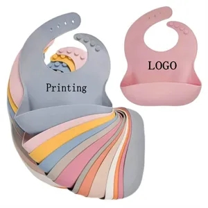 Silicone Tray Bib Waterproof Adjustable Baby Feeding