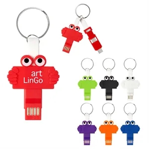 Clipster Buddy 3-In-1 Charging Cable Key Ring | https://www.bestnamebadges.com