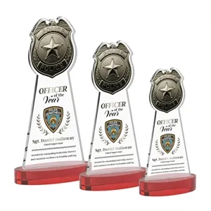 Police Badge VividPrint™ Award on Alberton Base - Red