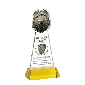 Police Badge VividPrint™ Award on Hartford Base - Gold