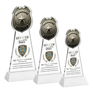 Police Badge VividPrint™ Award on Hartford Base - White