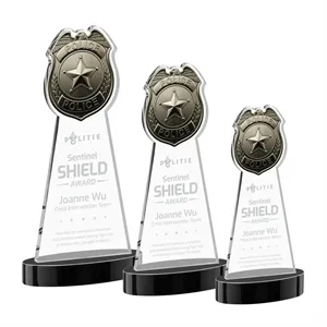 Police Badge Award on Alberton Base - Black